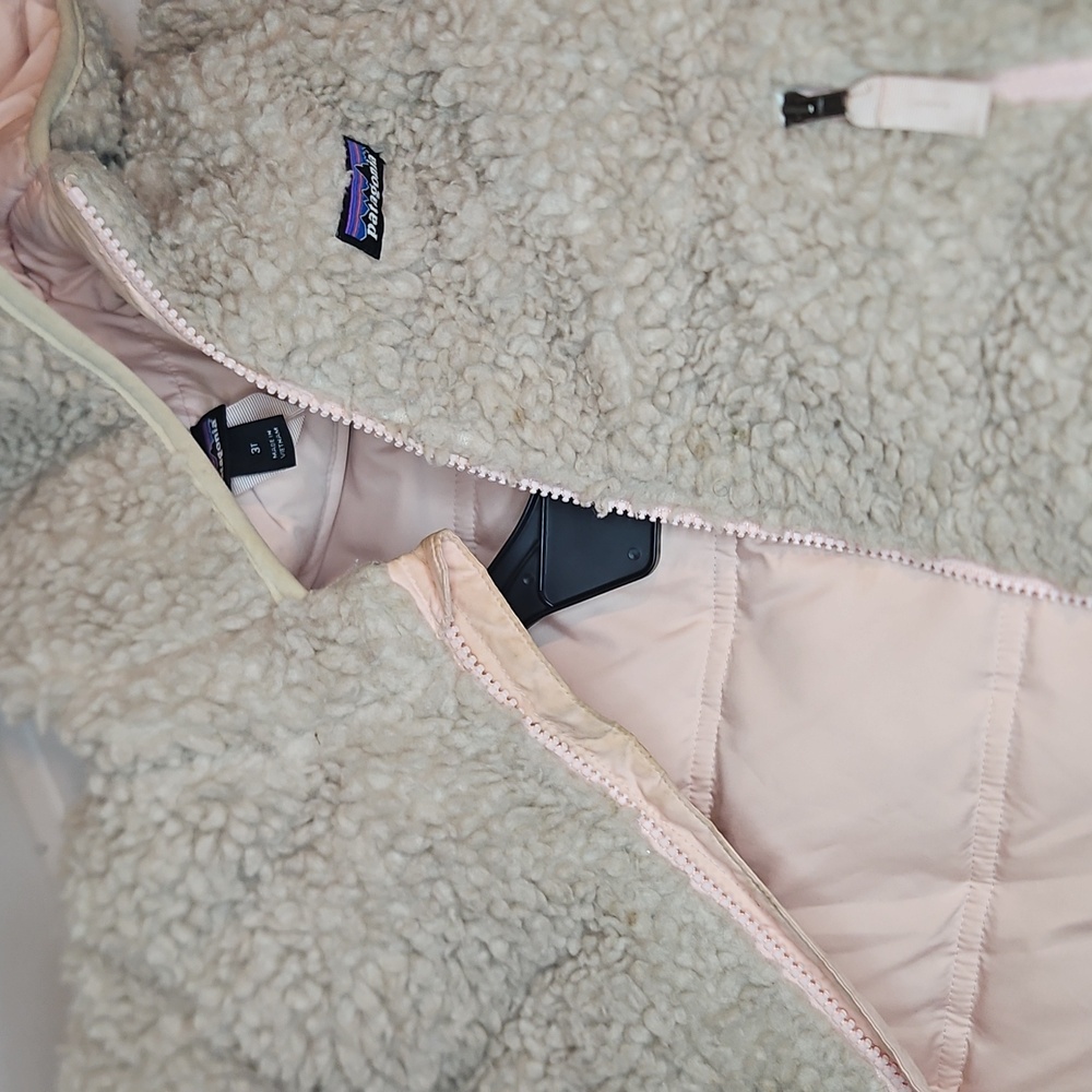 Patagonia Toddler Cream High Pile Fleece Parka 3T - Picture 6 of 8